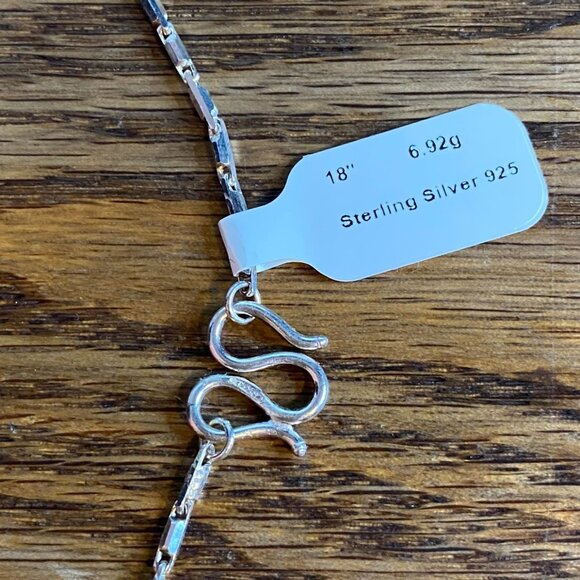 18" Sterling Silver 925 Chain S-Hook Clasp Jewelry - Picture 4 of 5